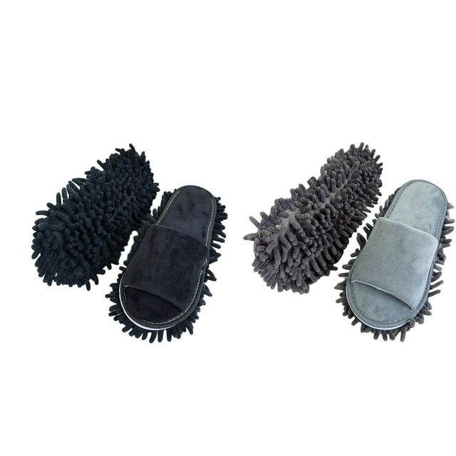 Pantufs de trapeador de microfibra unisex Sunnimix limpiador para el hogar negro gris