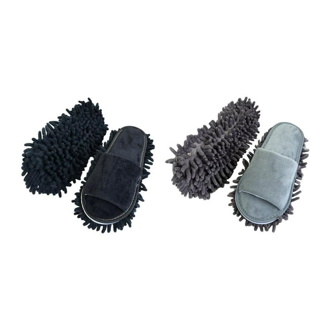 Pantufs de trapeador de microfibra unisex Sunnimix limpiador para el hogar negro gris