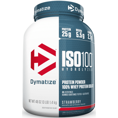 UPC 705016353118 product image for Dymatize ISO 100 Hydrolyzed 100% Whey Protein Isolate Powder, Strawberry, 25g Pr | upcitemdb.com