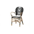 thumbnail image 2 of Baxton Studio Wallis Modern French Two-Tone Black and White Weaving and Natural Rattan Indoor Dining Chair, 2 of 7