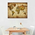 thumbnail image 3 of ONETECH Vintage World Map Wall Art Canvas Picture Large Antiqued Map of The World Canvas Painting Artwork Prints for Office Wall Decor Home Living Room Decorations Framed Ready to Hang, 3 of 5