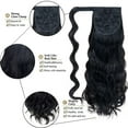thumbnail image 5 of SEGO Clip in Ponytail Hai Extensions Ponytail Wrap on Heat Resistant Curly Wave Synthetic Hairpiece for Women 24" Dark Black, 5 of 9