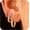 C-shaped CZ Hoop Set-GD, variant on Soleilie Gold Hoop Earrings Set for Women - 14K Gold/White Gold Plated Huggie Hoops, Cubic Zirconia Studs, Chunky Open Hoops - CZ Jewelry Gifts