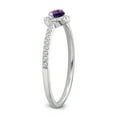 thumbnail image 4 of Araiya Fine Jewelry Sterling Silver Diamond and Amethyst Halo Ring (1/6 cttw, I-J Color, I2-I3 Clarity) Size 6, 4 of 6