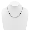 thumbnail image 3 of SS RH-pltd Black Glass Pearl 2-Strand Link w/2in Ext Necklace, 3 of 5