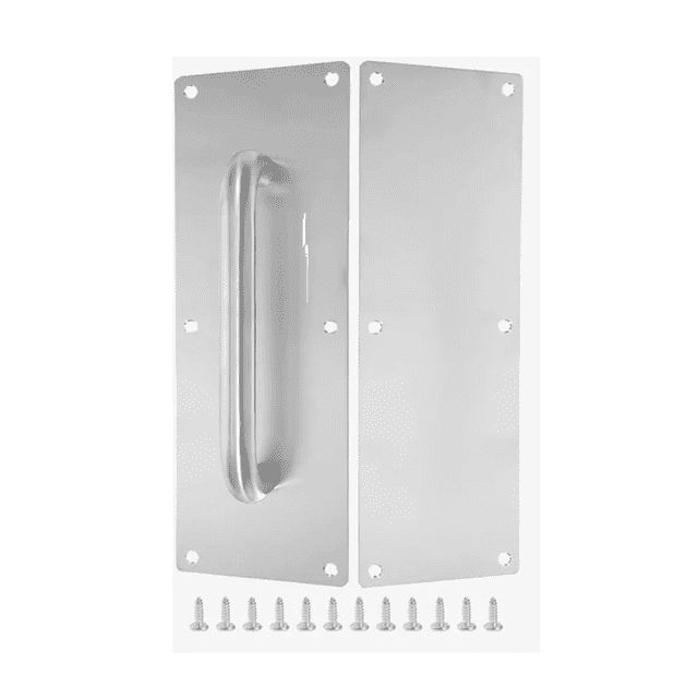 Jaladera Placa Para Puertas Acero Inoxidable Placa Empuje Plata