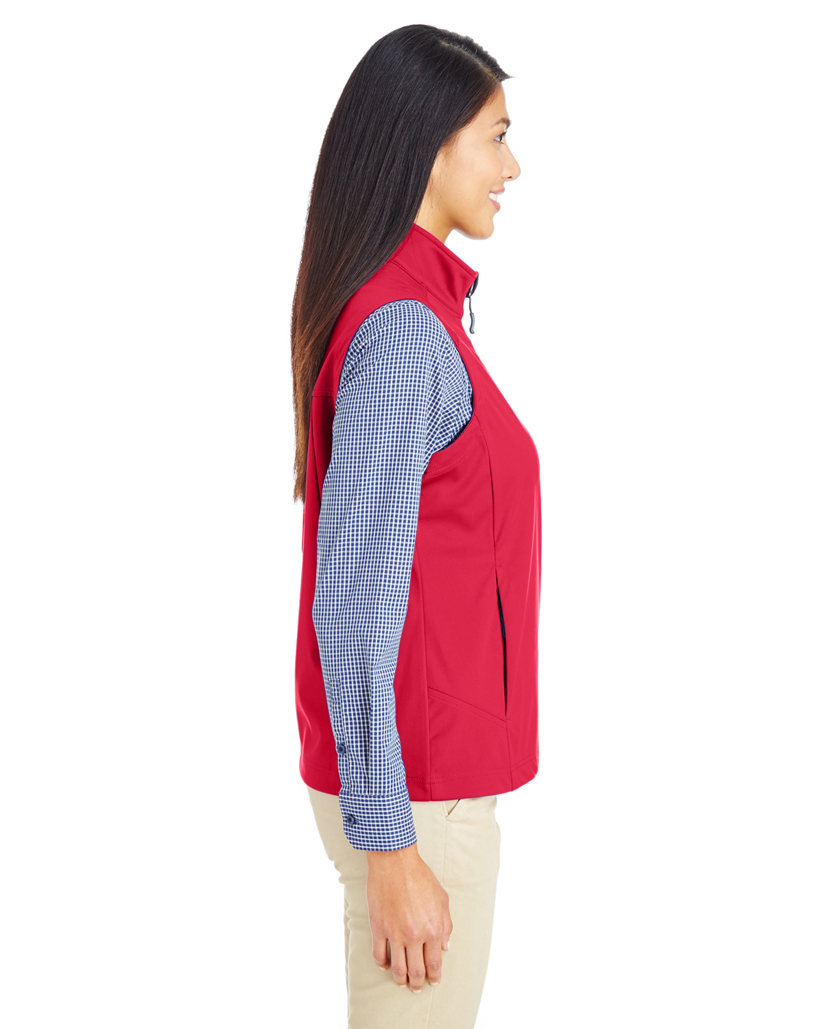 Ladies' Techno Lite Three-Layer Knit Tech-Shell Quarter-Zip Vest - CLASSIC RED - S - image 3 of 3
