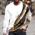 thumbnail image 4 of IROINNID On Sale Mens Pullover Shirts Long Sleeve Round Neck Pullover Line 3D Printed T-Shirt Blouse,White, 4 of 6
