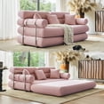thumbnail image 6 of YINIX 78.7" Sofa Couch, Convertible Sleeper Pull Out Sofa Bed, 3 Seater Couch with 3 Pillows for Living Room, Apartment & Small Spaces, No Assembly Required,Pink, 6 of 11