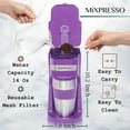 thumbnail image 3 of pupikeji Purple  Single Serve Coffee Maker with 14oz Travel Mug, Drip Small Coffee Maker with Auto Shut Off, Reusable Filter, Works with Ground Coffee Only – Not for K-Cup Pods, 3 of 18