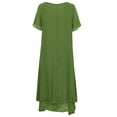 thumbnail image 3 of Nueva moda mujer vestido flojo ocasional del color sólido de manga corta boho summer maxi vestido la Tomshoo Verde oscuro/4X-grande, 3 of 7