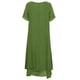 thumbnail image 3 of Nueva moda mujer vestido flojo ocasional del color sólido de manga corta boho summer maxi vestido la Abanopi Verde oscuro 3X-Large, 3 of 7