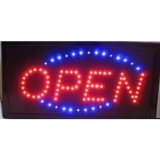 Green Light Innovations Spectrum Vertical Open Sign with