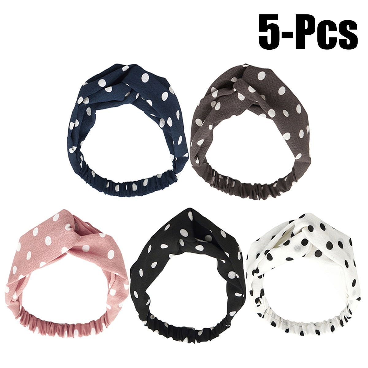 5PCS Head Wrap Bands,Jusdolife Elastic Hair Wrap Bands Accessories Wrap ...