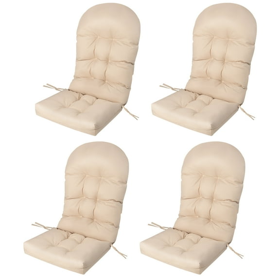 Topbuy 4PCS 49" x 23" Patio Adirondack Chair Cushion High Back Fade Resistant 5" Seat Pad Outdoor Beige