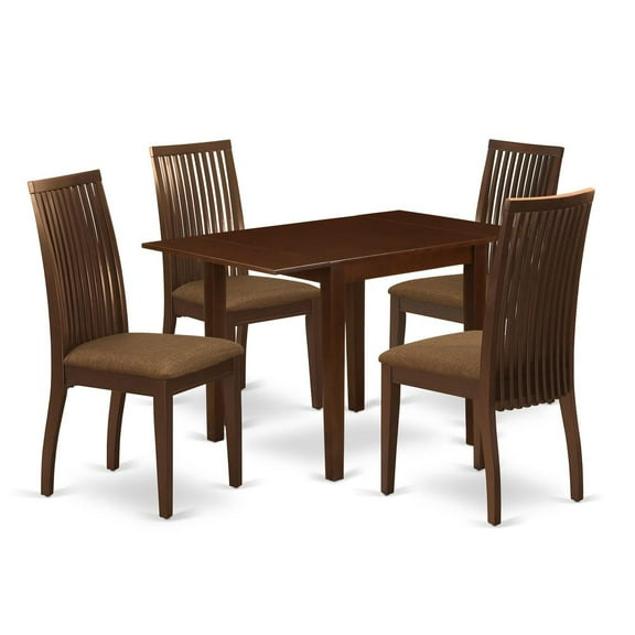 East West Furniture 5 Piece Kitchen Table & Chairs Set Includes a Rectangle Dining Room Table