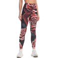 thumbnail image 3 of Dark Rose Red High Waisted Leggings for Women Regular & Plus - No See Through Tummy Control Cycling Workout Yoga Pants without Pockets L, 3 of 6
