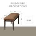 thumbnail image 6 of Maven Lane Elizabeth Traditional Upholstered Wooden Bench, Antiqued Brown Finish, 6 of 7