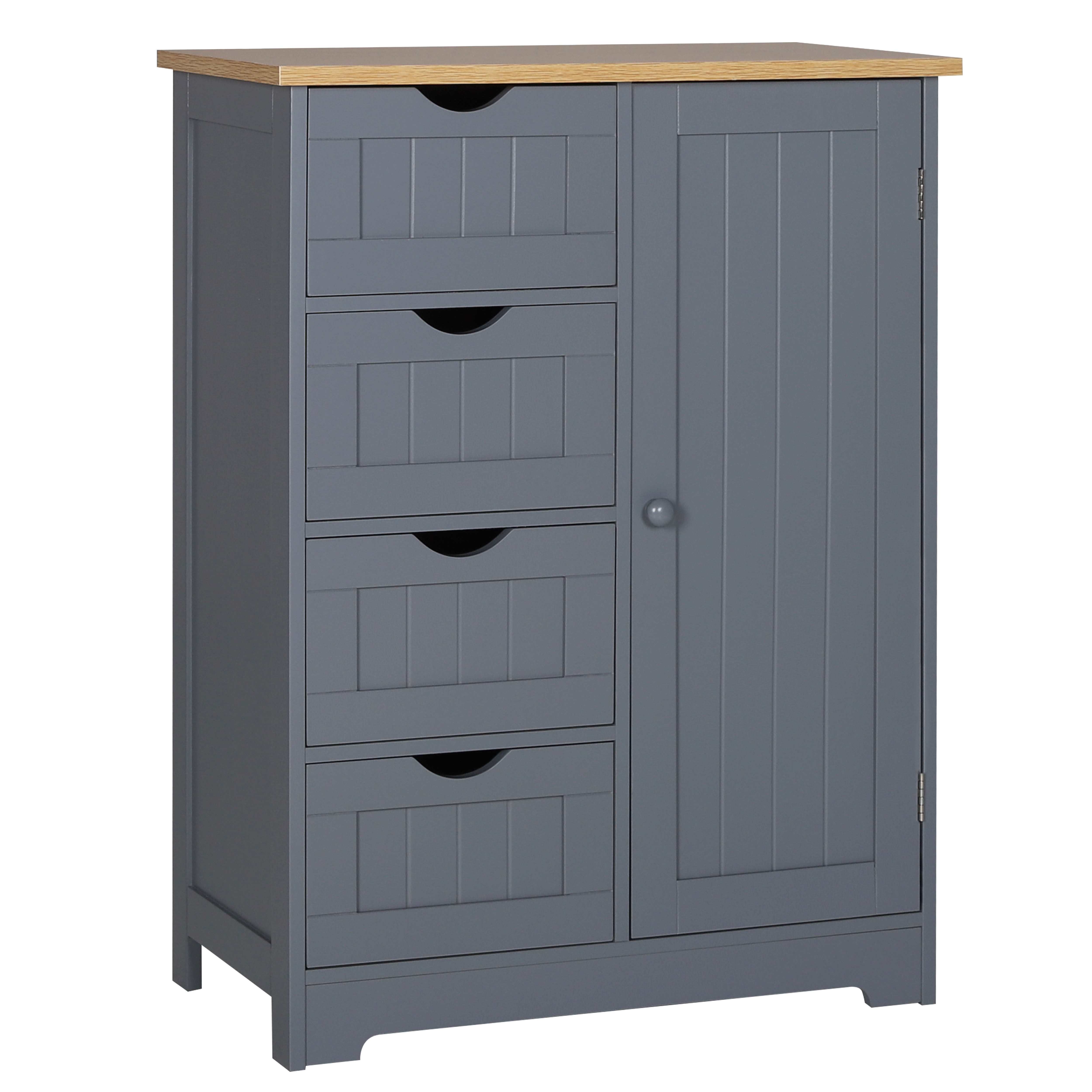 VEIKOUS 4 Drawers Bathroom Storage and Cupboard Shelves, Grey