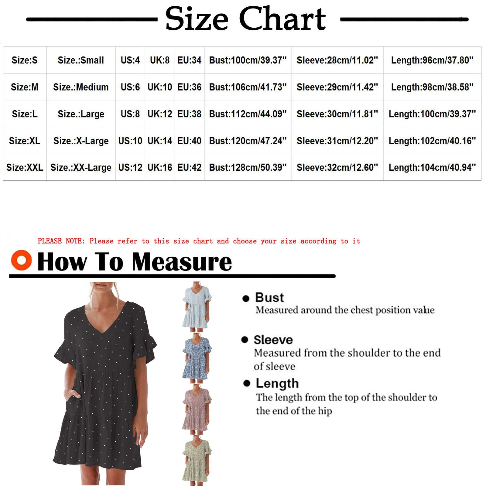 Leesechin Summer Dresses for Women Ladies Plus Size Elegant Dress Sweet & Cute V-Neck Mini Dress with Pocket Short Sleevele Ruffle Dress