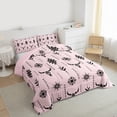 thumbnail image 3 of Homewish Boho Bohemain Tribal Full Size Comforter Sets,Western Bull Skull Bedding Comforter Set,Pink Black Bedding Sets For Boys Kids,Luxury Bedroom Decor Reversible,3 Pieces, 3 of 8