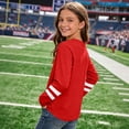 thumbnail image 6 of Red Girls Long Sleeve Soccer Shirt Youth Heart Graphic Tee for Kids Casual Comfortable Crewneck Top,Size 13-14 T, 6 of 6