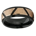 thumbnail image 3 of Metal Masters Mens Tungsten Carbide Wedding Ring Black Rose Goldtone Faceted Band 9, 3 of 7