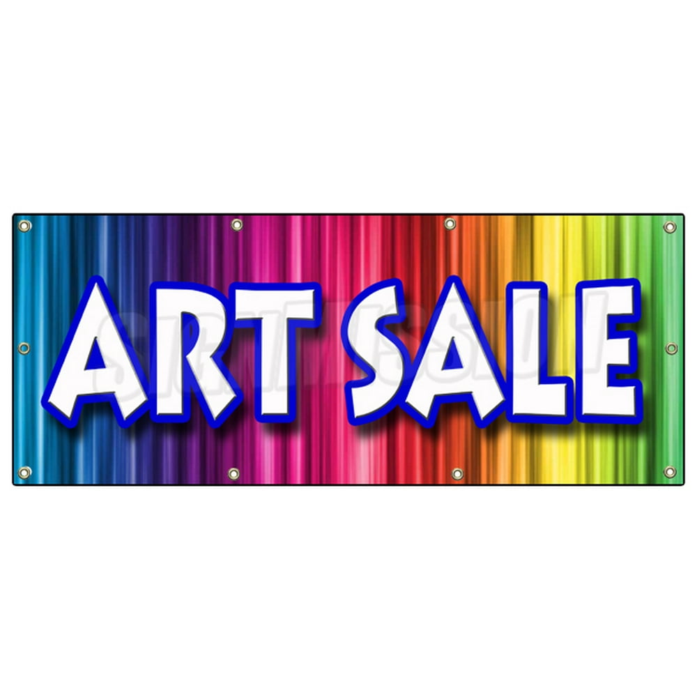 36"x96" ART SALE BANNER SIGN artist paint brush supply canvas artwork