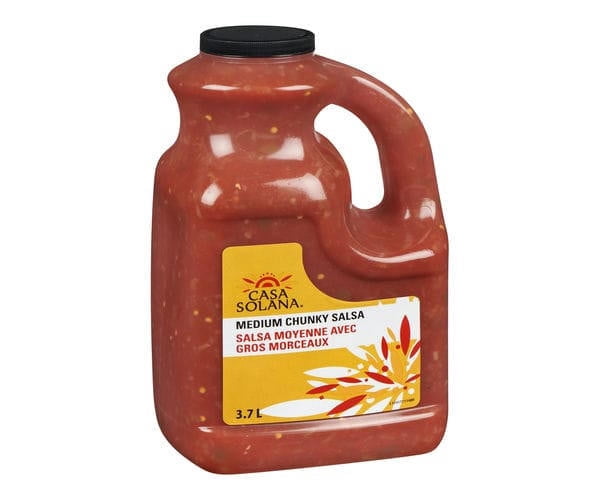 Casa Solana Medium Chunky Salsa, 3.7L/0.9 Gallon, Bulk Size, 2/Case