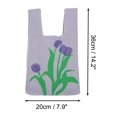 thumbnail image 4 of Unique Bargains 1 Pc Knitted Wrist Bag Flowers Gift Bag Purple, 4 of 5
