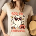 thumbnail image 4 of Boo I’m Fabulous Graphic Tee Funny Ghost Pumpkin Candy Shirt, Light Pink, Size XL, 4 of 6