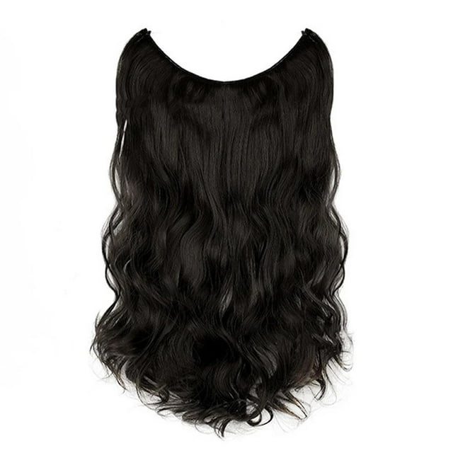 Synthetic V-shaped Long Curly Water Wave Clips In Hair Extensions Hair Piece