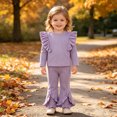 thumbnail image 5 of ZIXKCGDSE Baby Girl Clothes Cotton Ruffle Sleeve Tops and Flare Pants Fashion Fall Outfits Size 2-3 Months, 5 of 5