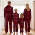 thumbnail image 4 of Nibbcoa Family Matching Pajamas Set Plaid Print Long Sleeve Lapel Tops Pants Holiday Sleepwear PJs, 4 of 10