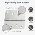 thumbnail image 5 of 3 Pack Rounded Door Hinges 4 Inch with 5/8" Radius Corner, Satin Nickel Exterior & Interior Door Hinge for Entryway, Patio, Playhouse and More, 5 of 7