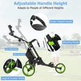 thumbnail image 5 of Spaco Folding 3 Wheels Golf Push Cart with Bag Scoreboard Adjustable Handle-Green, Golf Stand Bag for Men & Women,Multiple Pockets, Lightweight & Durable, 5 of 8