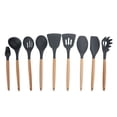 thumbnail image 1 of 9Pcs set Silicone Kitchenware Kit NonStick Cooking Utensils Baking Tool with Wooden Handle, 1 of 5