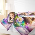 thumbnail image 4 of Castle Fairy Preppy Cartoon Sloth Twin Comforter Sets,Kawaii Rainbow Animal Bedding Set, 4 of 8