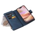 thumbnail image 6 of Allytech Zipper Pocket Case for iPhone 16, Flip PU Leather Wallet Cover with Card Slots & Hand Strap, Shockproof Kickstand Magnetic Buckle Protective Stylish Cover for iPhone 16, Blue, 6 of 11