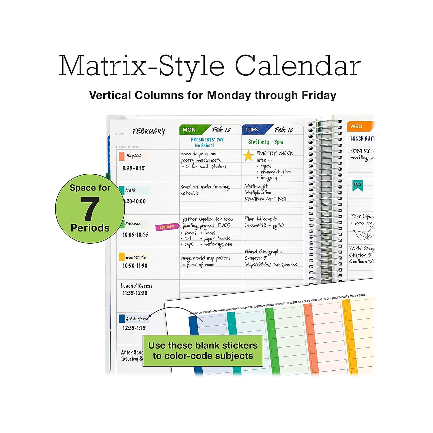 Global Printed Products Deluxe 8.5" x 11" Teacher Academic Planner Multicolor (DTP-0001-U22-S)