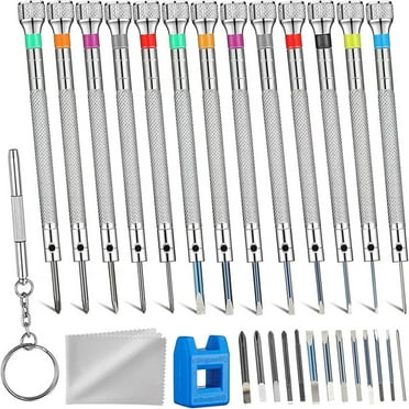 13PCS Professional Watch Screwdriver Set, Micro Precision Glasses Repair Kit, with 13PCS 0.2-2.0MM Extra Replace Blades, for Eyeglass Sunglass Watchmaker Jewelry Computer Phone Small Tools