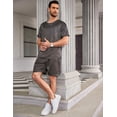 thumbnail image 4 of Ekouaer Mens Pajamas Set Silk Satin Pjs Sets Summer Short Sleeve Button Down Sleepwear 2 Piece Loungewear with Pockets, 4 of 6