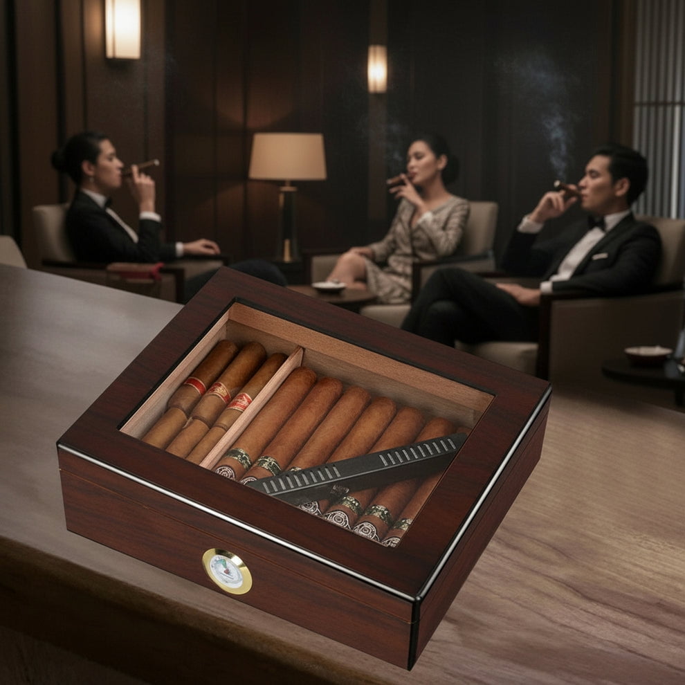 Cigar Box, Spanish Cedar, Black Color
