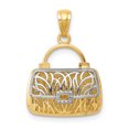 thumbnail image 3 of Pendentif Breloque Collier Sac à Main Maman Réversible en Or Jaune 14k Mot, 3 of 8