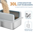 thumbnail image 1 of EDTara Deep Cat Litter Box With Lid and Step, Stainless Steel 6/8 Inch High Sided Enclosed Litter Tray, Metal Cat Box With Scoop, Odor Resistant, for Large Cats, 1 of 8