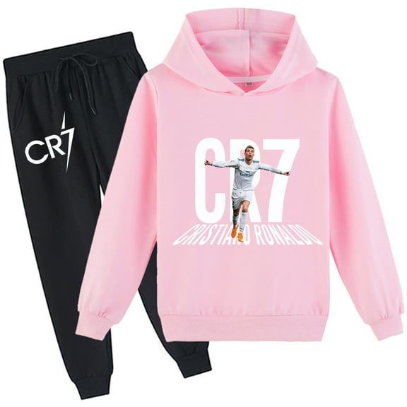 2 Piece Tracksuit Cristiano Ronaldo Graphic Hoodies & Jogger Pants suits students’ daily wear