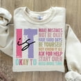 thumbnail image 2 of Retro It's Okay To Make Mistakes Be Yourself Shirt, Mental Health Shirt, Motivation Saying Shirt, Self Love Sweatshirt, Awareness Shirt, Gift For Her, Inspiration Shirt, 2 of 3