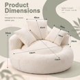 thumbnail image 4 of 5FT Oversized Round Memory Foam Bean Bag Chair with 3 Accent Pillows, 4 of 7