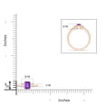 thumbnail image 4 of ANGARA Natural Amethyst and Diamond Three Stone Ring in 14K Rose Gold for Women (Size-6x4mm) | February Birthstone, Birthday, Anniversary, Jewelry Gift for Women | Natural Amethyst Ring, 4 of 9