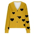 thumbnail image 4 of Kaemgyyd N Women's Cardigans Casual Heart V Neck Button up Knit Sweater Tops Fall Long Sleeve Loose Fit Outerwear Coats, 4 of 4